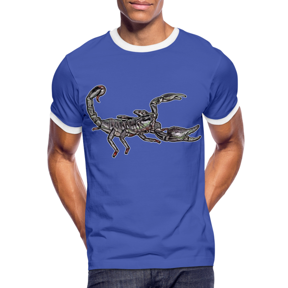 Männer Kontrast-T-Shirt Heterometrus silenus - Blau/Weiß