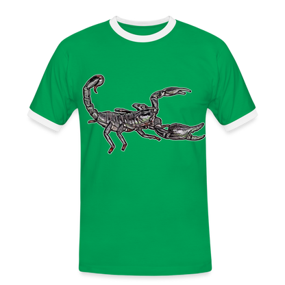 Männer Kontrast-T-Shirt Heterometrus silenus - Kelly Green/Weiß