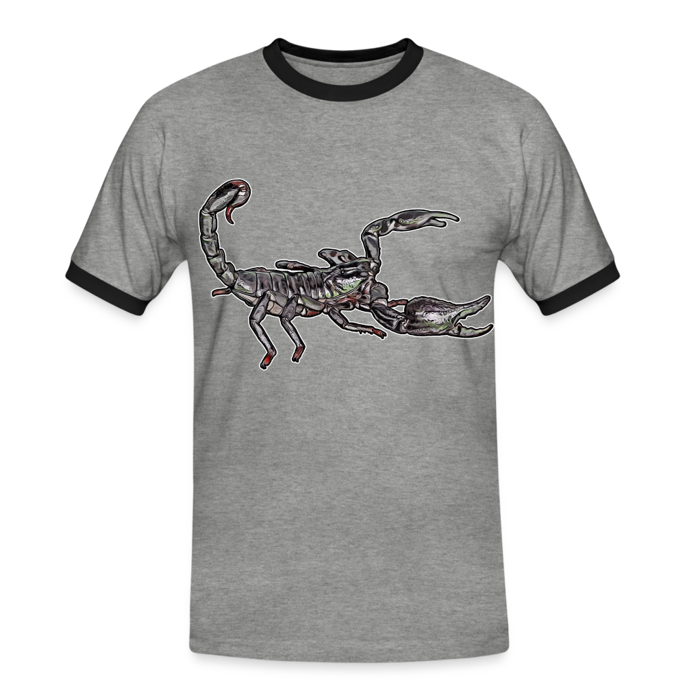 Männer Kontrast-T-Shirt Heterometrus silenus - Grau meliert/Schwarz