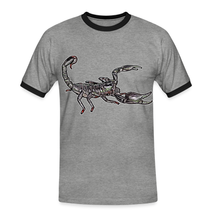 Männer Kontrast-T-Shirt Heterometrus silenus - Grau meliert/Schwarz