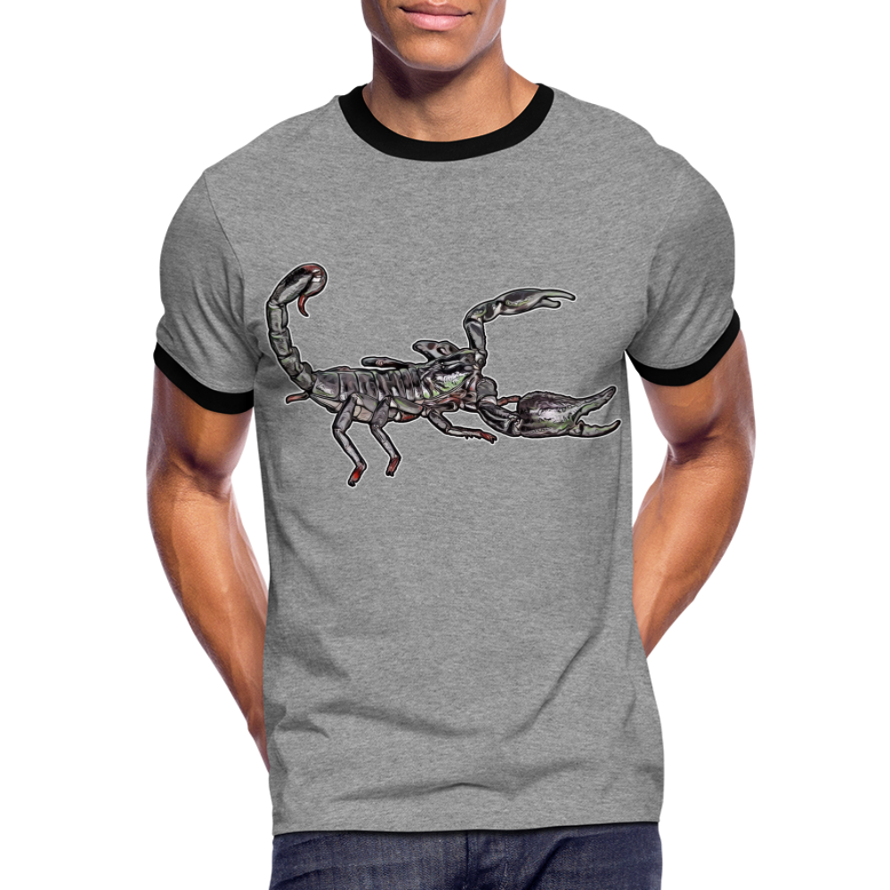 Männer Kontrast-T-Shirt Heterometrus silenus - Grau meliert/Schwarz