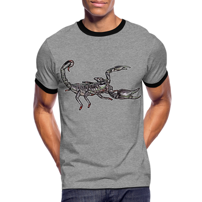 Männer Kontrast-T-Shirt Heterometrus silenus - Grau meliert/Schwarz