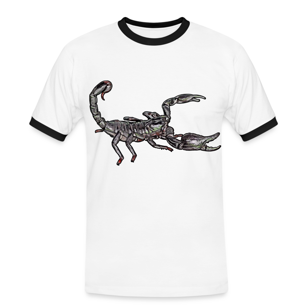 Männer Kontrast-T-Shirt Heterometrus silenus - Weiß/Schwarz
