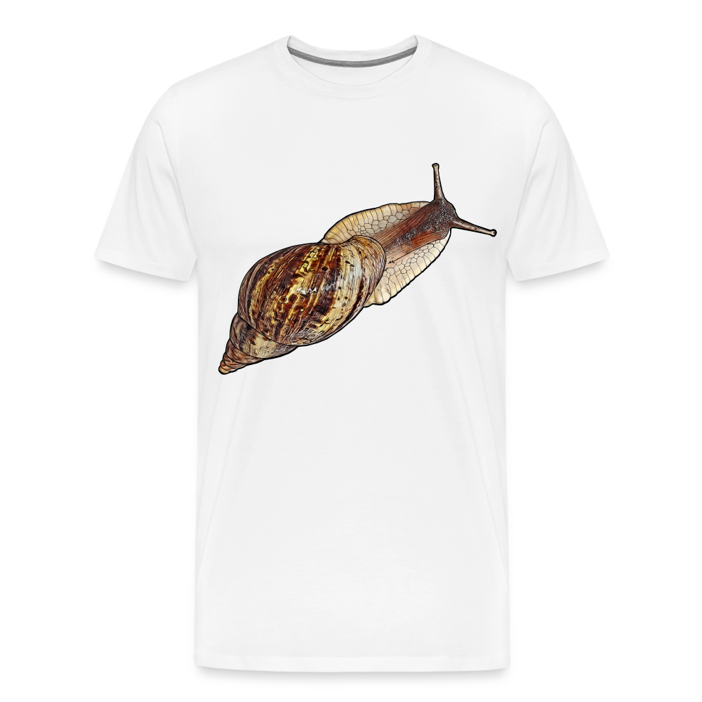 Männer Basic T-Shirt Achatina reticulata wildfarben - weiß