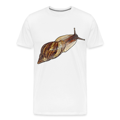 Männer Basic T-Shirt Achatina reticulata wildfarben - weiß