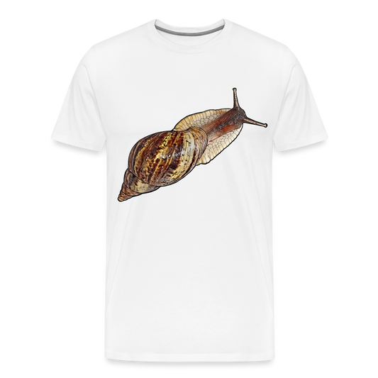 Männer Basic T-Shirt Achatina reticulata wildfarben - weiß