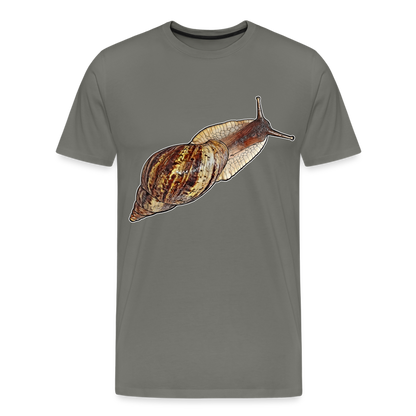 Männer Basic T-Shirt Achatina reticulata wildfarben - Asphalt