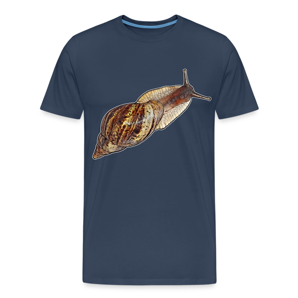Männer Basic T-Shirt Achatina reticulata wildfarben - Navy