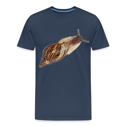 Männer Basic T-Shirt Achatina reticulata wildfarben - Navy