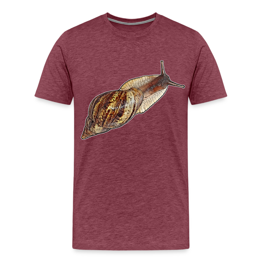 Männer Basic T-Shirt Achatina reticulata wildfarben - Bordeauxrot meliert