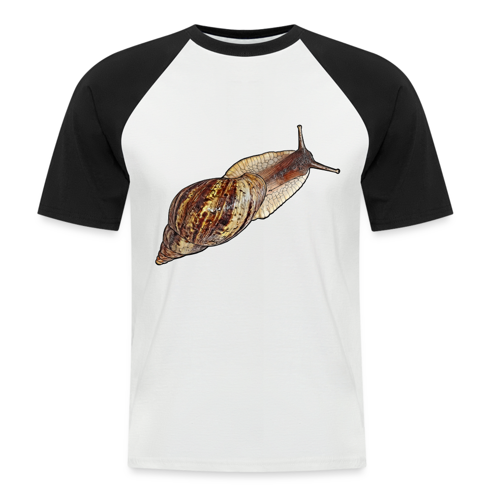Männer Baseball-T-Shirt Achatina reticulata wildfarben - Weiß/Schwarz