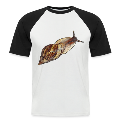 Männer Baseball-T-Shirt Achatina reticulata wildfarben - Weiß/Schwarz