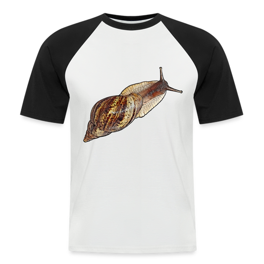 Männer Baseball-T-Shirt Achatina reticulata wildfarben - Weiß/Schwarz