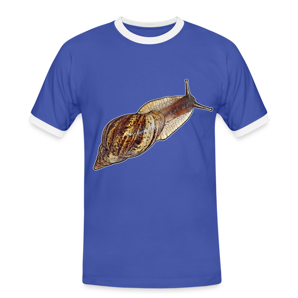 Männer Kontrast-T-Shirt Achatina reticulata wildfarben - Blau/Weiß