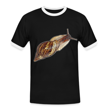 Männer Kontrast-T-Shirt Achatina reticulata wildfarben - Schwarz/Weiß