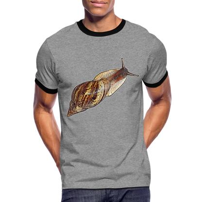 Männer Kontrast-T-Shirt Achatina reticulata wildfarben - Grau meliert/Schwarz