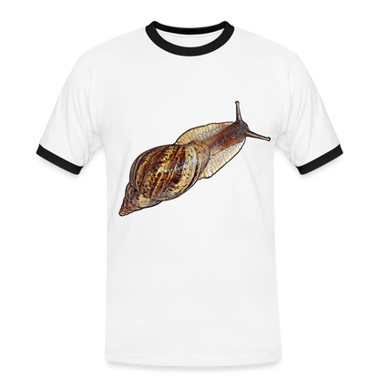 Männer Kontrast-T-Shirt Achatina reticulata wildfarben - Weiß/Schwarz