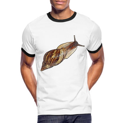 Männer Kontrast-T-Shirt Achatina reticulata wildfarben - Weiß/Schwarz