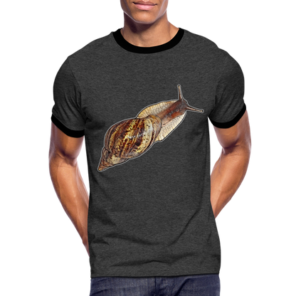 Männer Kontrast-T-Shirt Achatina reticulata wildfarben - Anthrazit/Schwarz