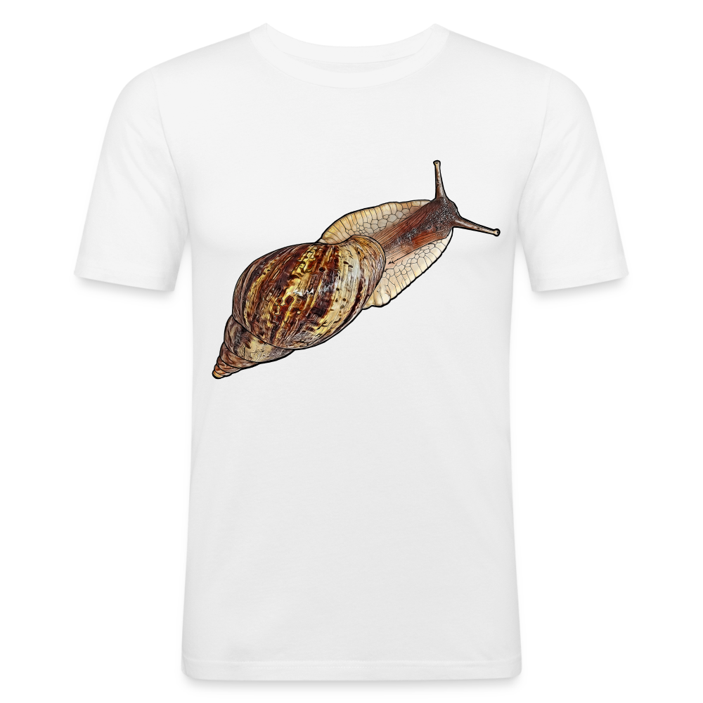 Männer Slim Fit T-Shirt Achatina reticulata wildfarben - weiß