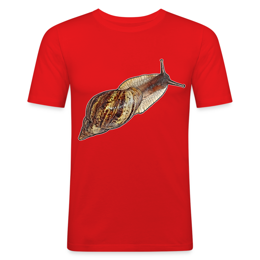 Männer Slim Fit T-Shirt Achatina reticulata wildfarben - Rot