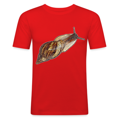 Männer Slim Fit T-Shirt Achatina reticulata wildfarben - Rot