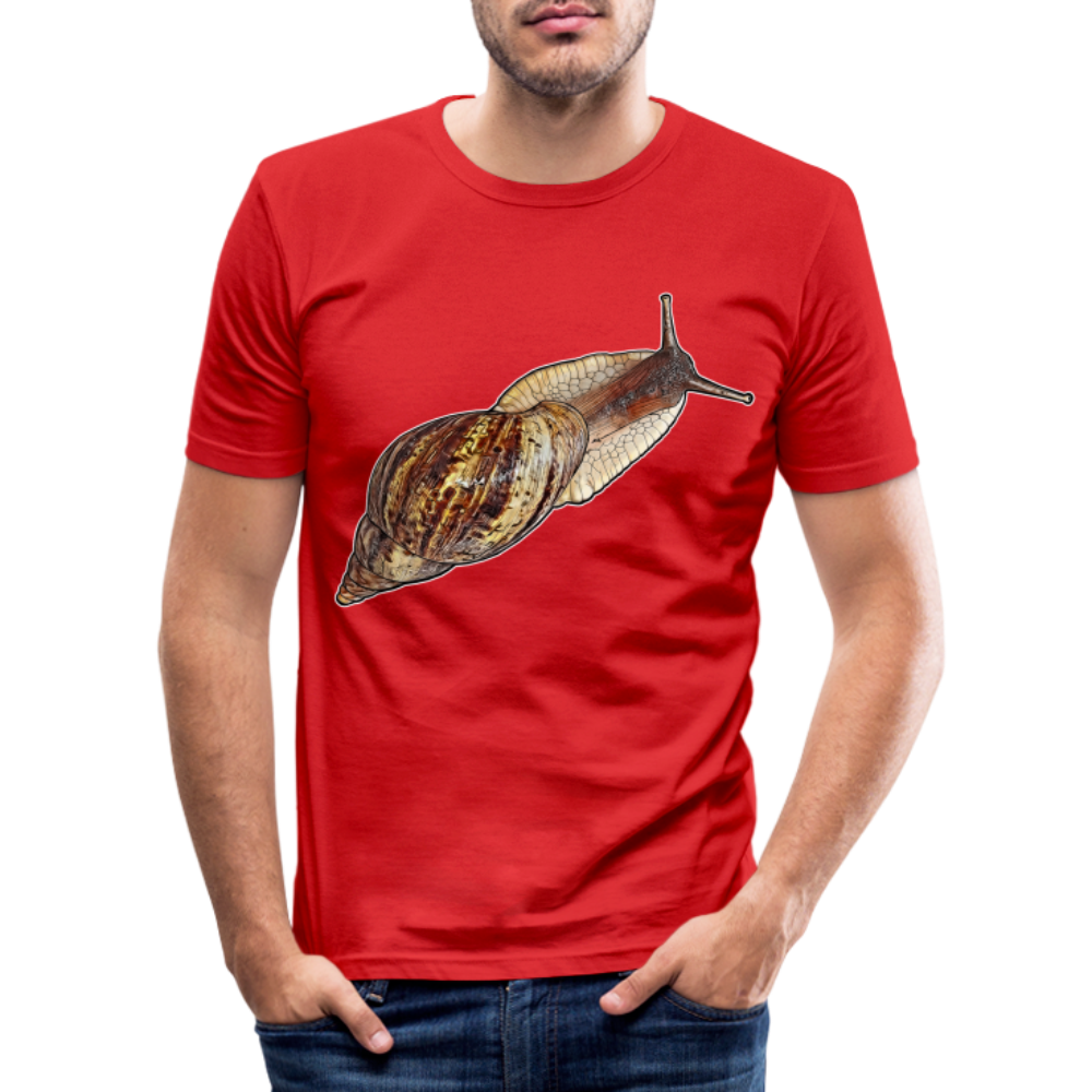 Männer Slim Fit T-Shirt Achatina reticulata wildfarben - Rot
