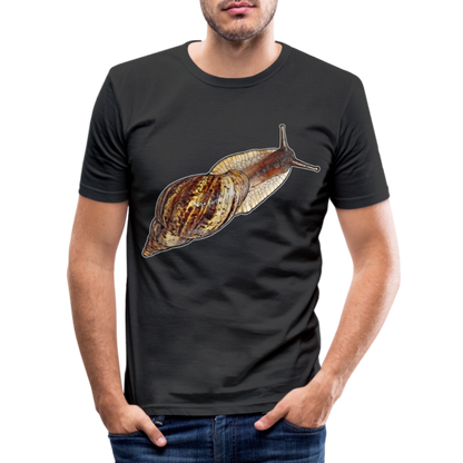 Männer Slim Fit T-Shirt Achatina reticulata wildfarben - Schwarz