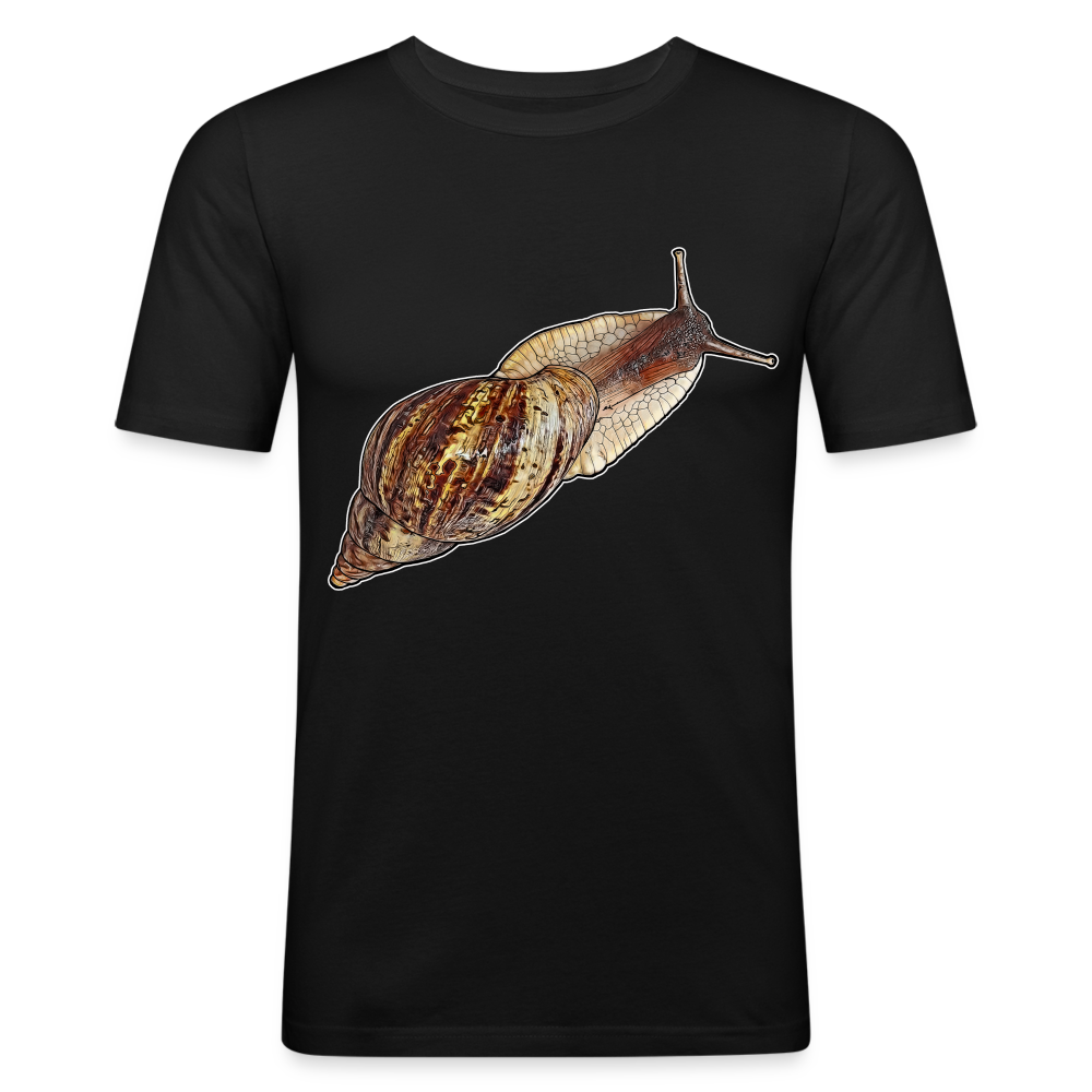 Männer Slim Fit T-Shirt Achatina reticulata wildfarben - Schwarz