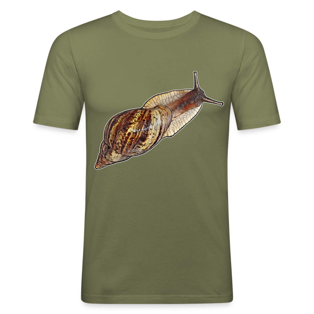 Männer Slim Fit T-Shirt Achatina reticulata wildfarben - khaki Grün