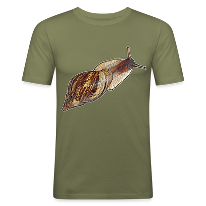 Männer Slim Fit T-Shirt Achatina reticulata wildfarben - khaki Grün