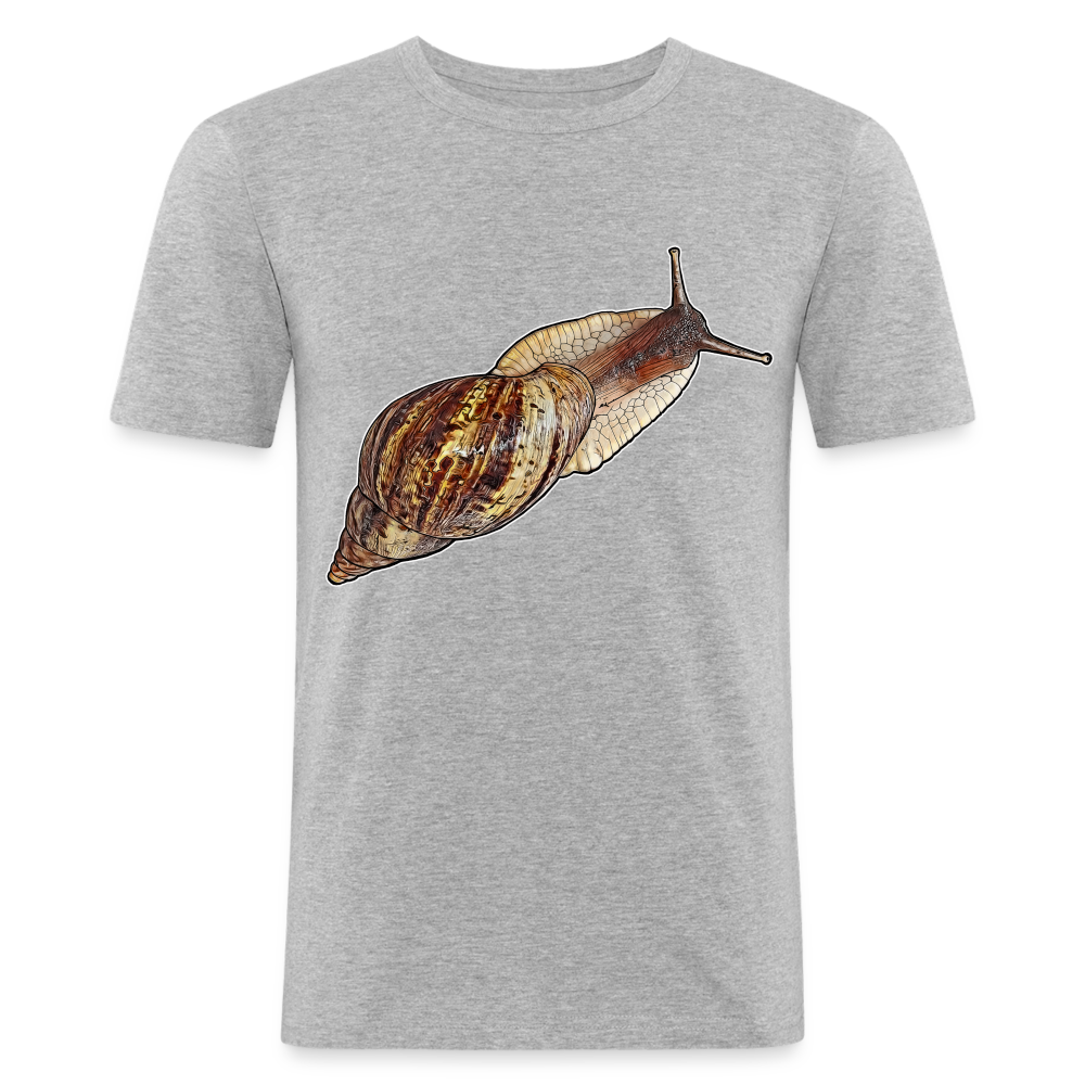 Männer Slim Fit T-Shirt Achatina reticulata wildfarben - Grau meliert