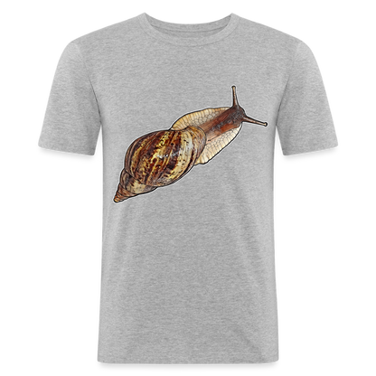 Männer Slim Fit T-Shirt Achatina reticulata wildfarben - Grau meliert
