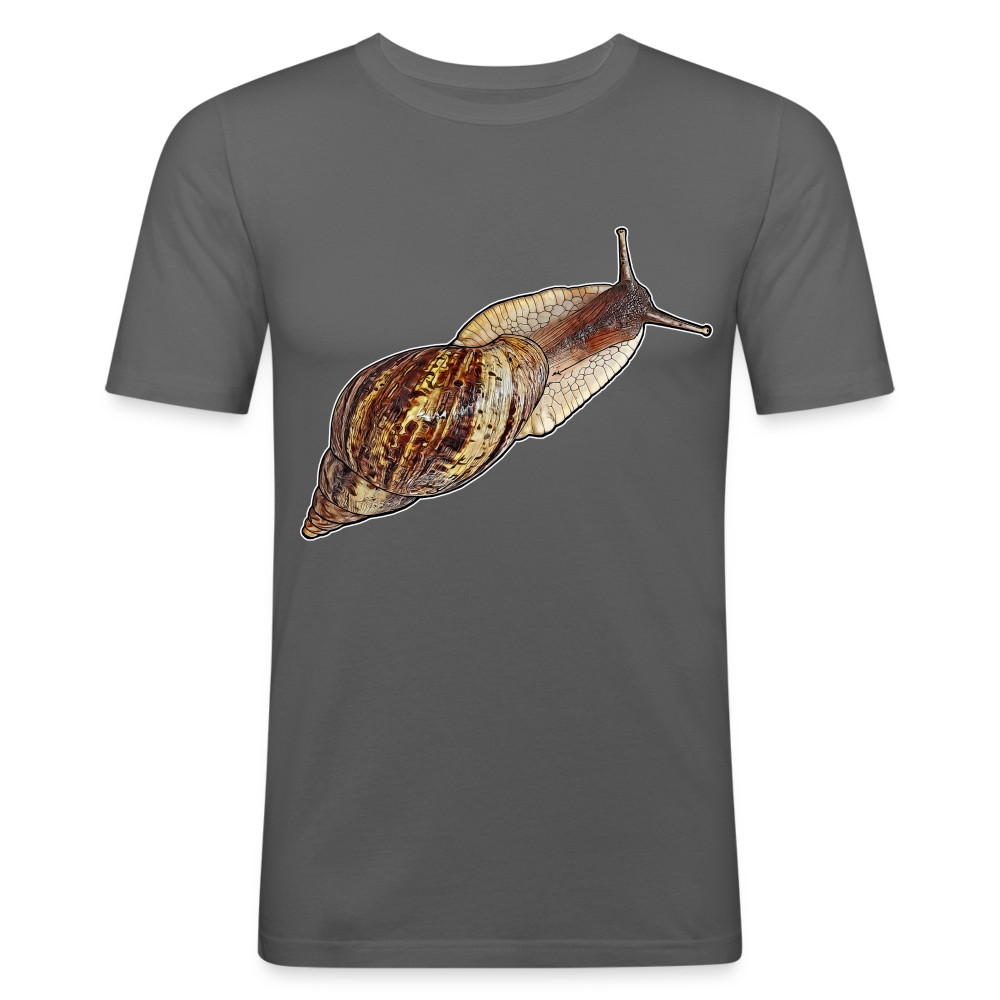 Männer Slim Fit T-Shirt Achatina reticulata wildfarben - Graphite