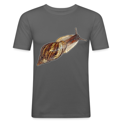 Männer Slim Fit T-Shirt Achatina reticulata wildfarben - Graphite