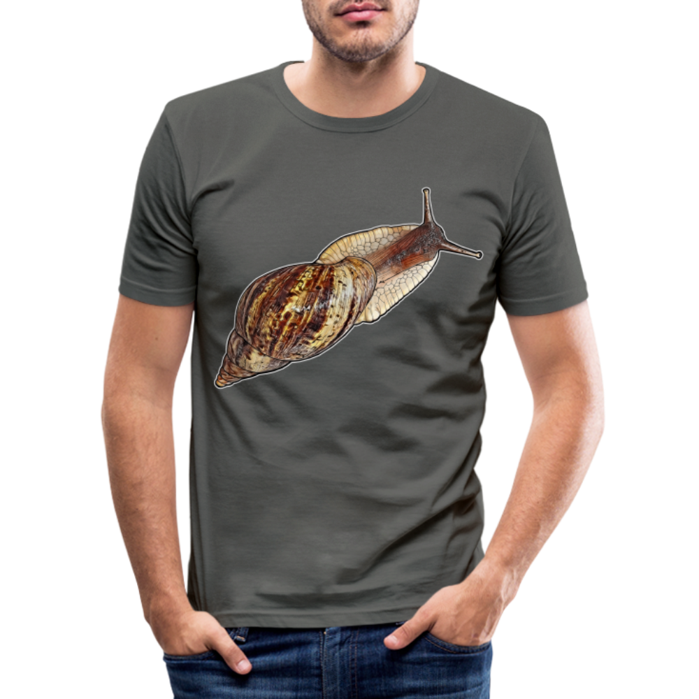 Männer Slim Fit T-Shirt Achatina reticulata wildfarben - Graphite
