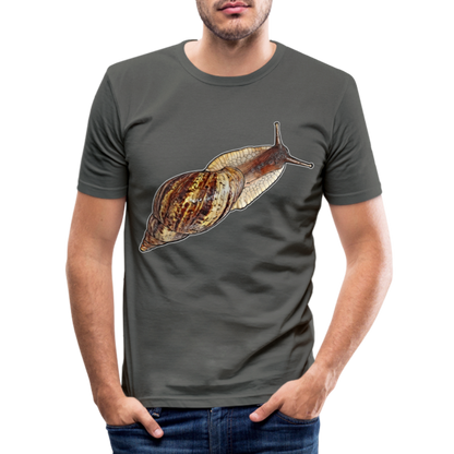 Männer Slim Fit T-Shirt Achatina reticulata wildfarben - Graphite