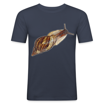 Männer Slim Fit T-Shirt Achatina reticulata wildfarben - Navy