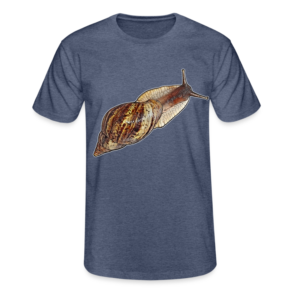 Männer Fruit of the Loom T-Shirt Achatina reticulata wildfarben - Navy meliert