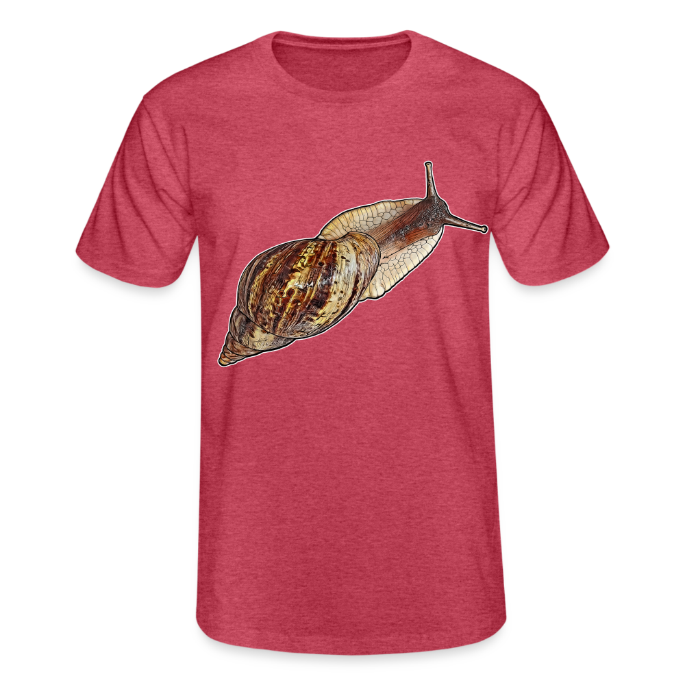 Männer Fruit of the Loom T-Shirt Achatina reticulata wildfarben - Rot meliert