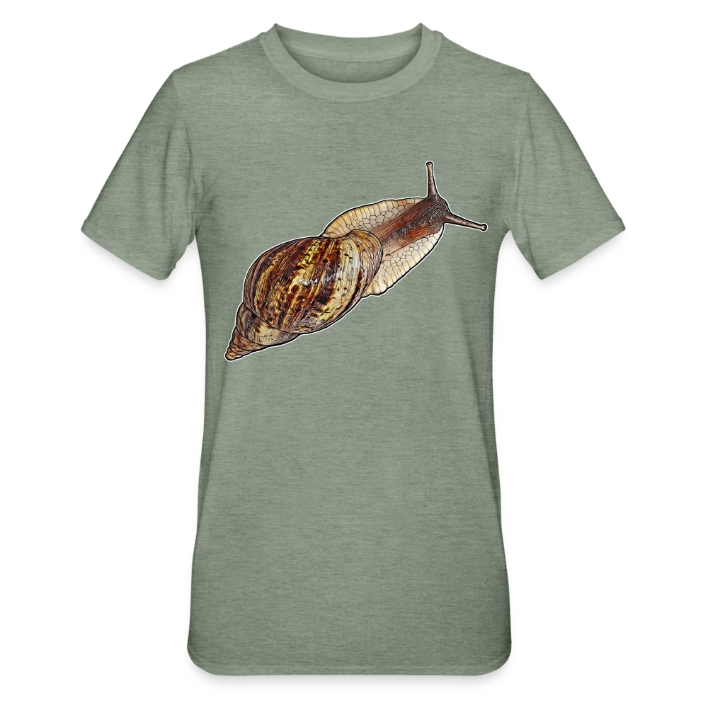 Unisex T-Shirt Achatina reticulata wildfarben - Militärgrün meliert
