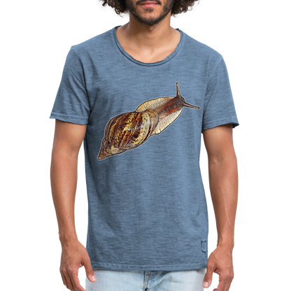 Männer Vintage T-Shirt Achatina reticulata wildfarben - Vintage Denim