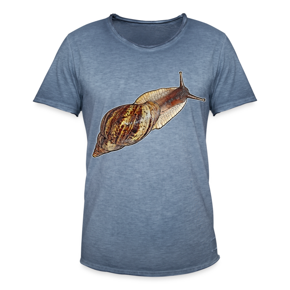 Männer Vintage T-Shirt Achatina reticulata wildfarben - Vintage Denim