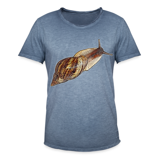 Männer Vintage T-Shirt Achatina reticulata wildfarben - Vintage Denim