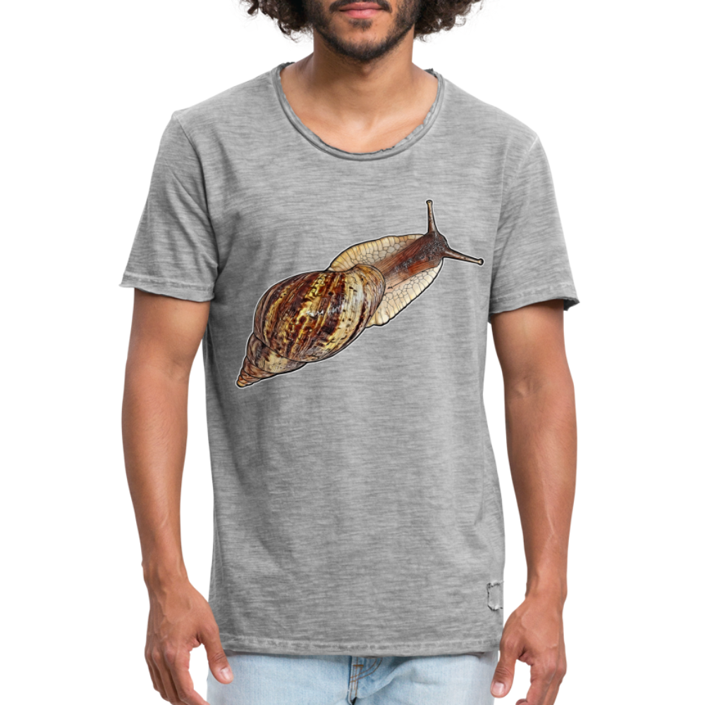 Männer Vintage T-Shirt Achatina reticulata wildfarben - Vintage Grau