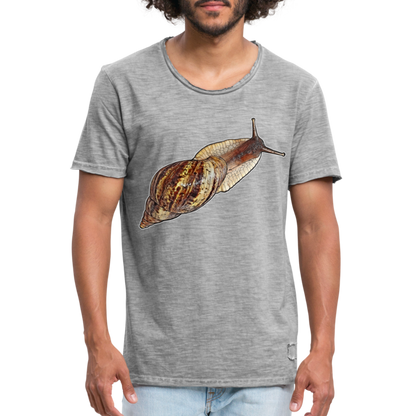 Männer Vintage T-Shirt Achatina reticulata wildfarben - Vintage Grau