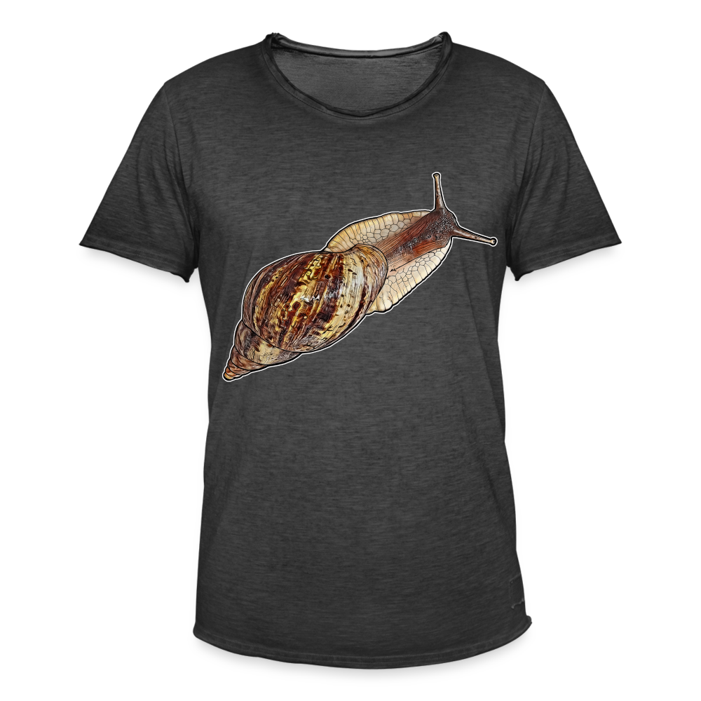 Männer Vintage T-Shirt Achatina reticulata wildfarben - Vintage Schwarz