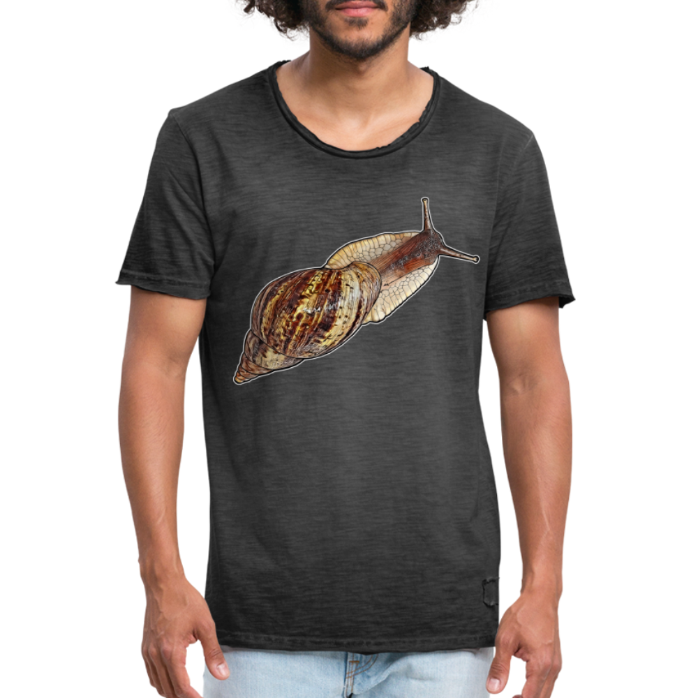 Männer Vintage T-Shirt Achatina reticulata wildfarben - Vintage Schwarz