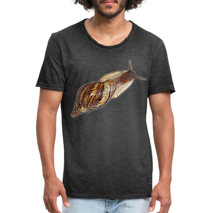 Männer Vintage T-Shirt Achatina reticulata wildfarben - Vintage Schwarz