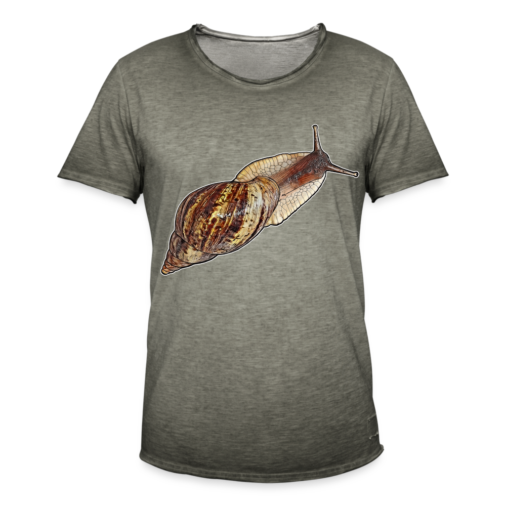 Männer Vintage T-Shirt Achatina reticulata wildfarben - Vintage Khaki